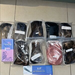 YoungSee and various colors of Hair wigs(styled,long)extension iron&curling iron